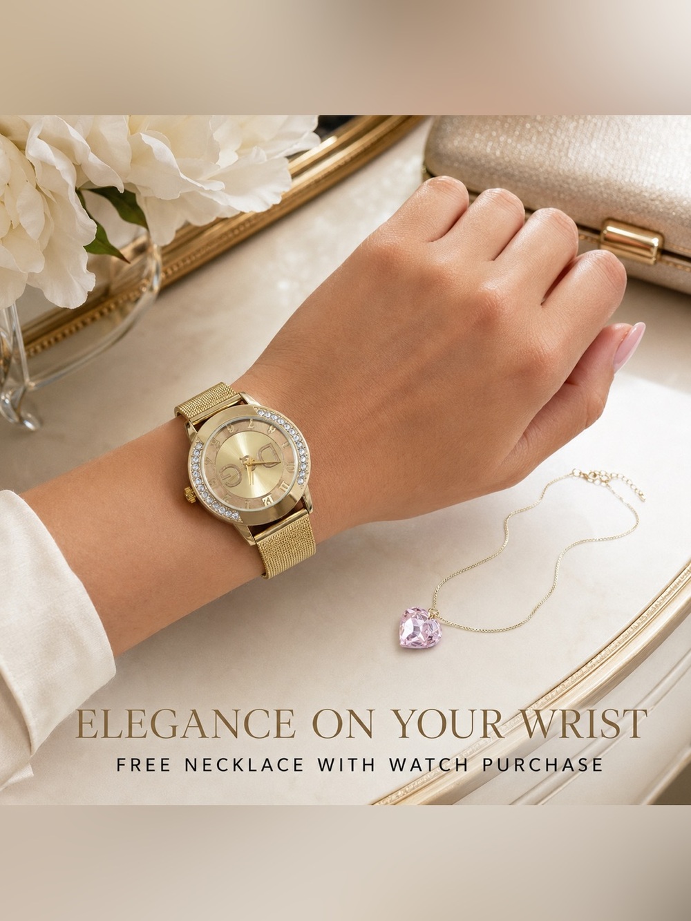D&G Gold Crystal Bezel Women's Watch
